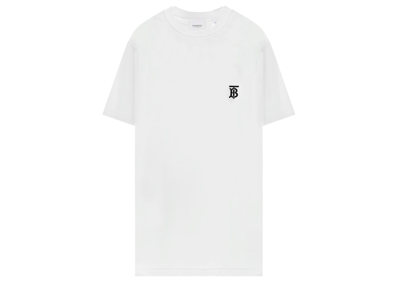 Burberry Monogram Motif Embroidered T shirt White