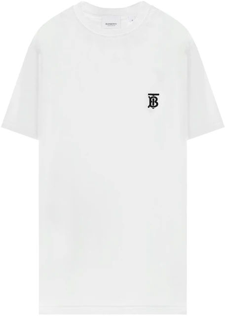 Burberry Monogram Motif Embroidered T-shirt White - SS21 - GB