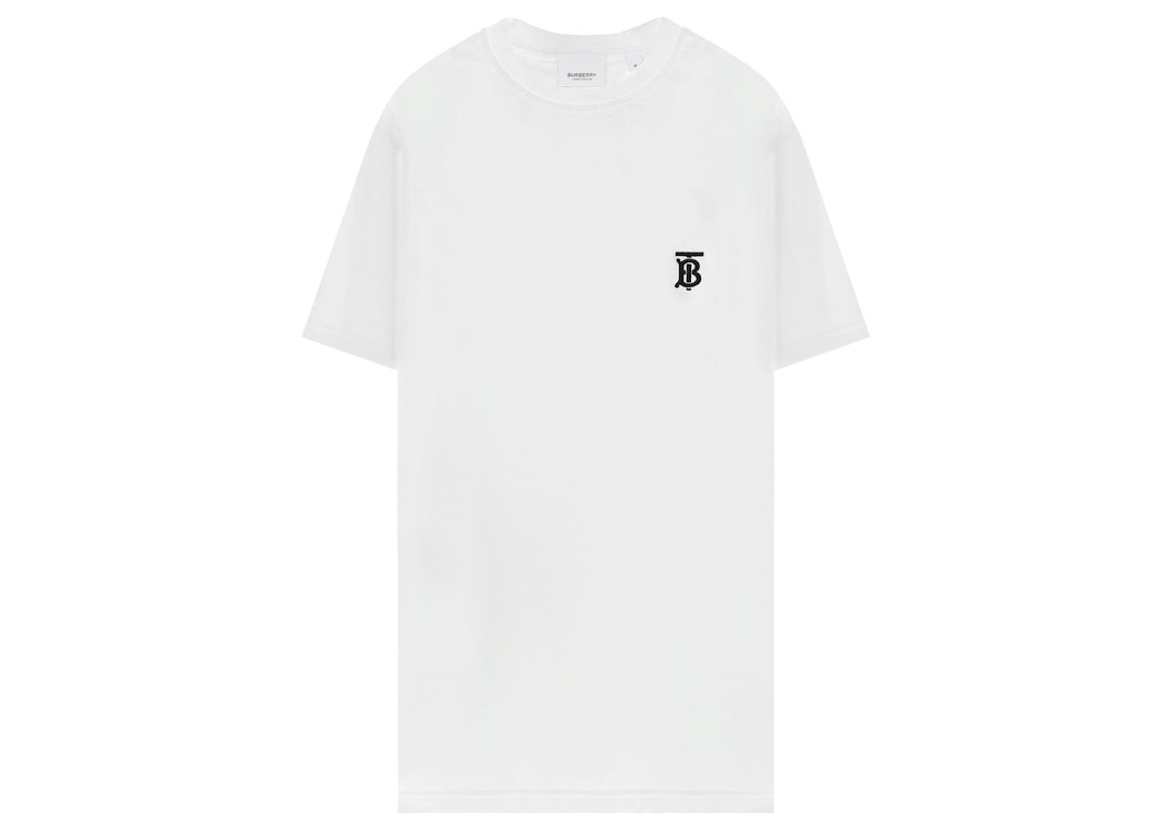 Pre-owned Burberry Monogram Motif Embroidered T-shirt White