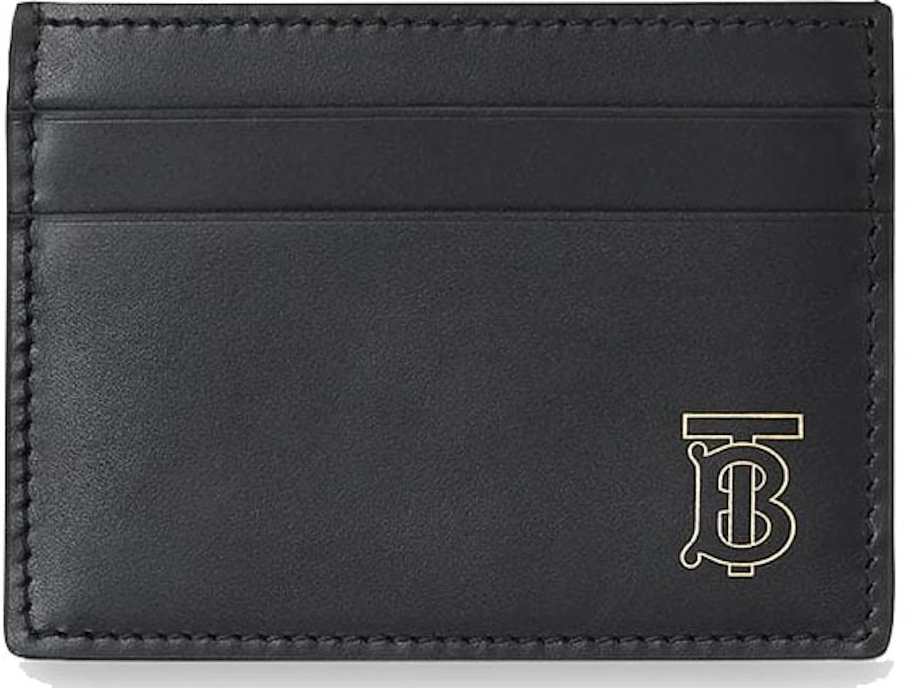Burberry Vintage Check International Bifold Wallet 8 Slot Black in Calfskin  - US