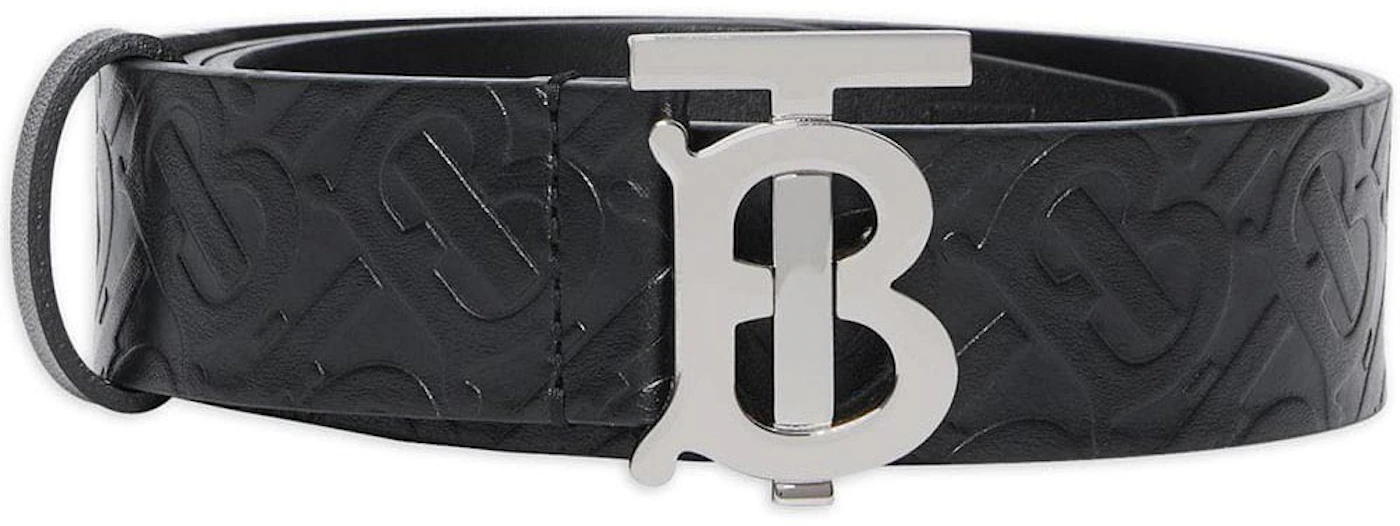 Logo Leather Belt in Black - Burberry