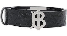 Burberry Monogram Motif Monogram Leather Belt 1.4 Width Black