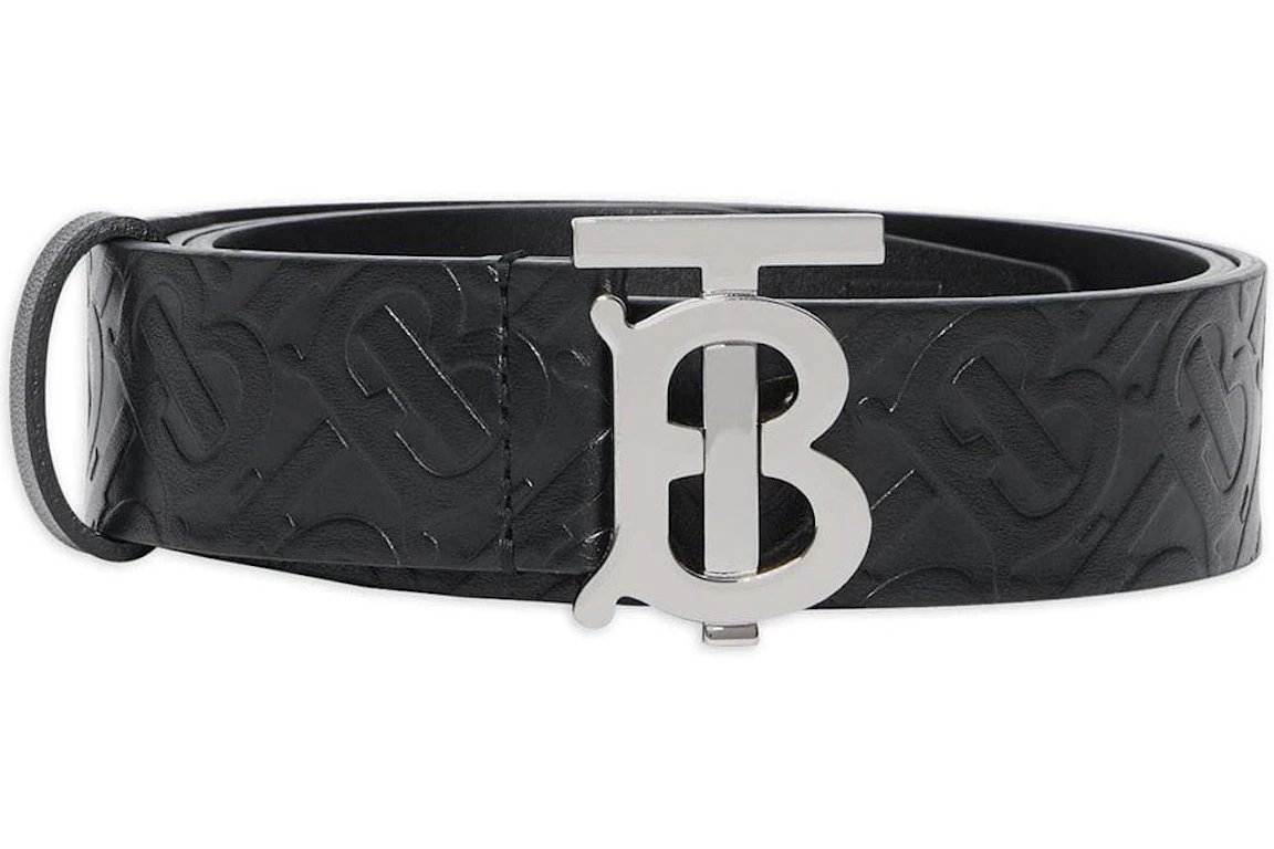 Burberry Monogram Motif Monogram Leather Belt 1.4 Width Black