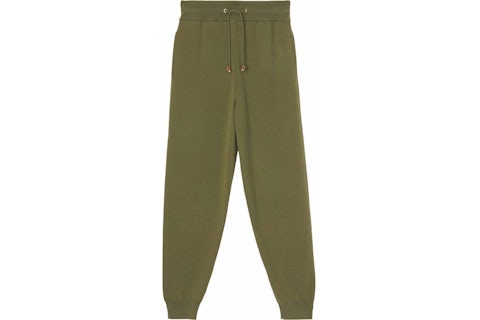 Burberry Monogram-Motif Wool-Cashmere Blend Jogging Pants Green US
