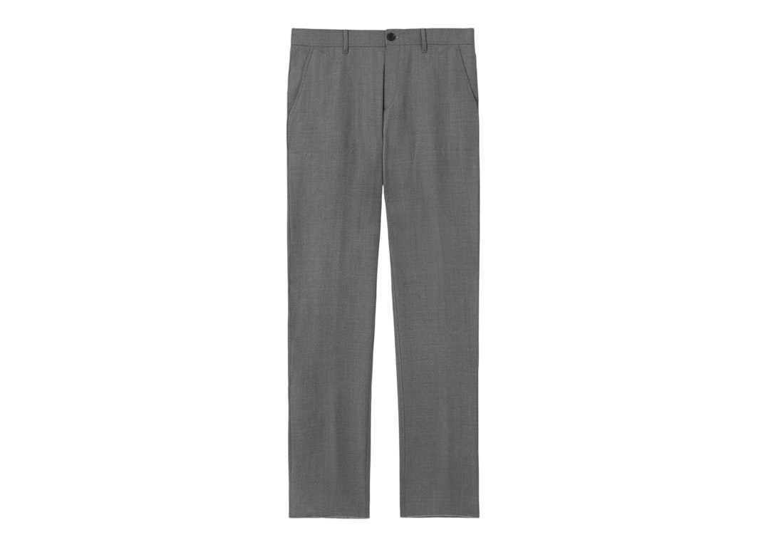Pre-owned Burberry Monogram Motif Wool Tailored Trousers Grey