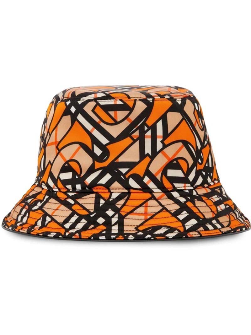 Burberry Monogram Print Bucket Hat Orange Men's - US