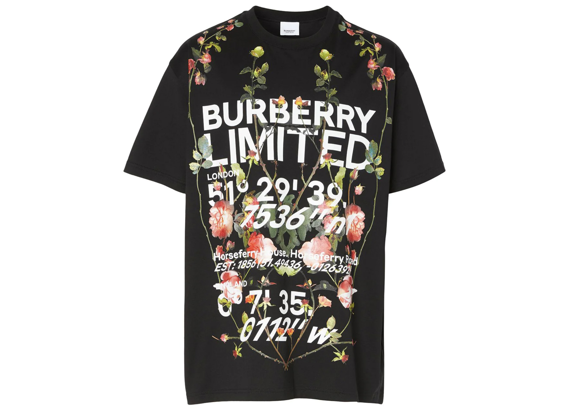 Burberry Montage Print Oversized T-shirt Black