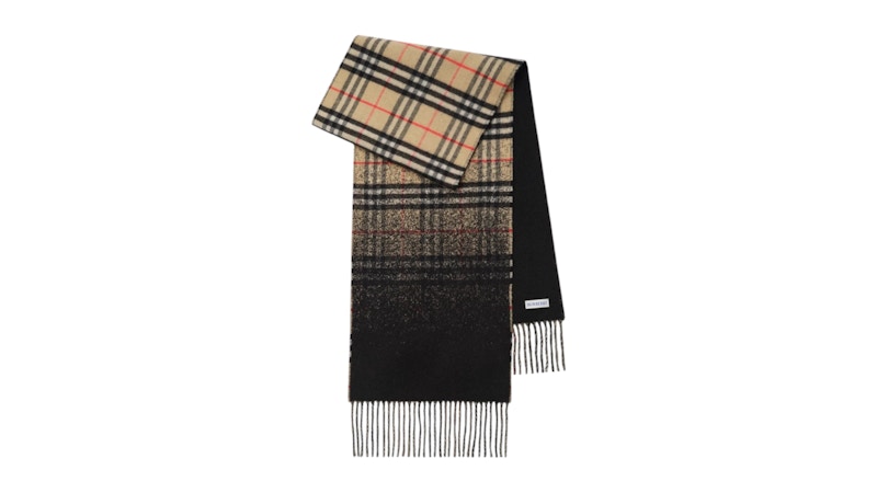 Burberry Mu Jacquard-Schal mit Farbverlauf und Karomuster Sandfarben