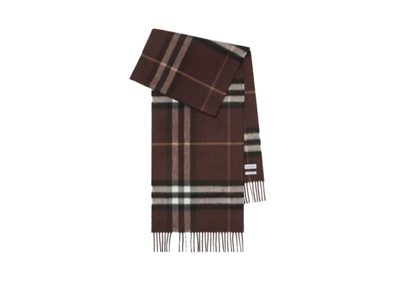 Burberry Mu Washed Giant Check Scarf Treacle Brown - FW25 - US