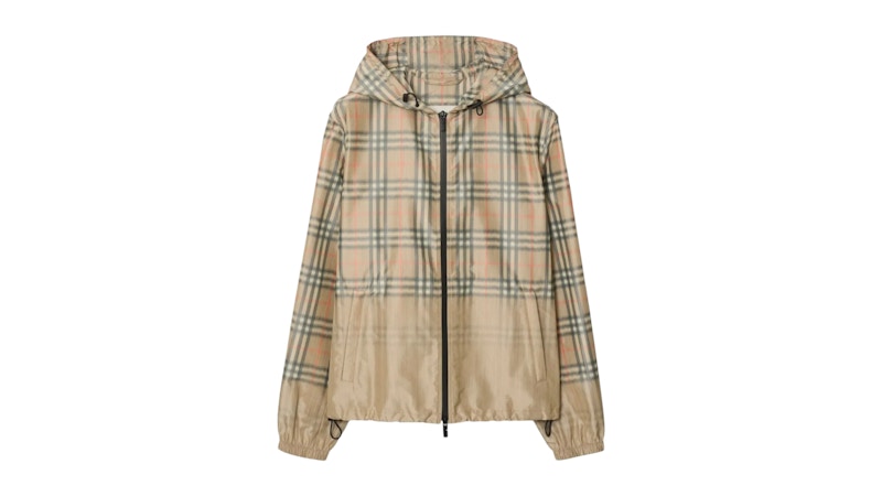 Burberry Newport Check Zip Hoodie Sand Ip Check Men's - SS26 - US