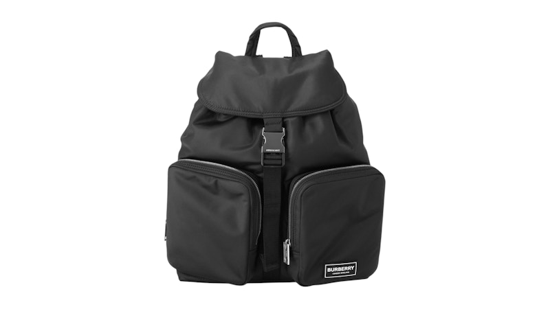 Pre-owned Burberry Nylon Flip Backpack In Black