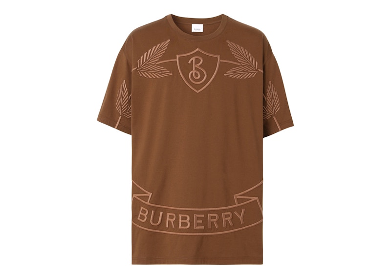 Burberry Oak Leaf Crest Cotton Tee Dark Birch Brown Hombre SS23 ES