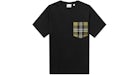 Burberry Oversized Checked Twill-Trimmed Cotton-Jersey T-shirt Black