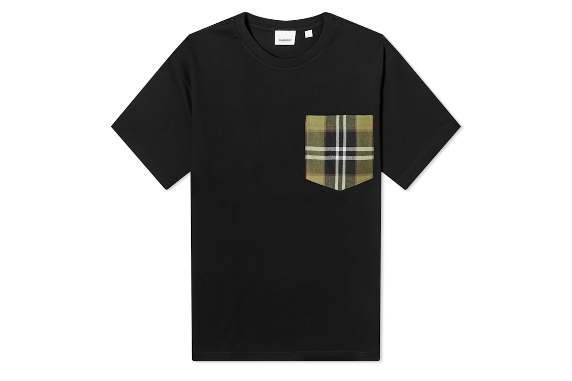 Pre-owned Burberry Oversized Checked Twill-trimmed Cotton-jersey T-shirt Black