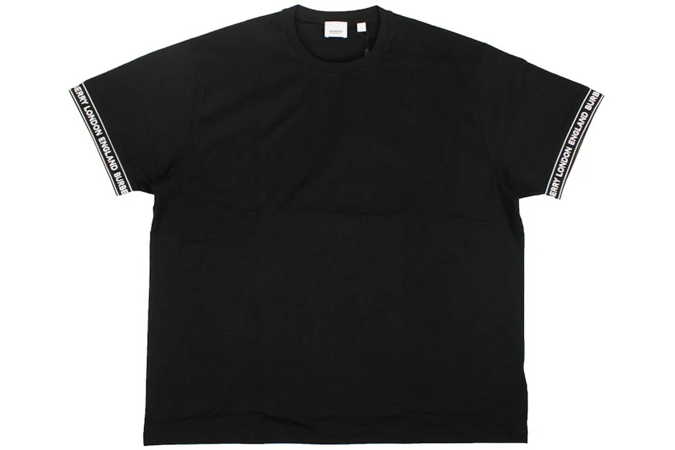 Burberry Oversized Teslow Taped Sleeve T-shirt Black