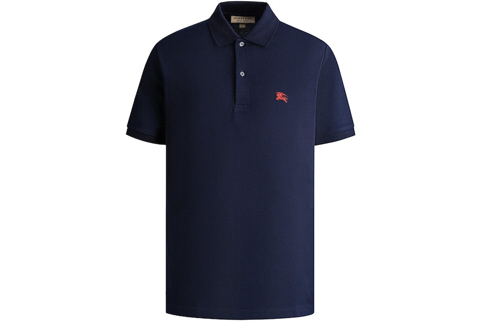 Burberry Oxford Logo Embroidered Polo Navy/Red