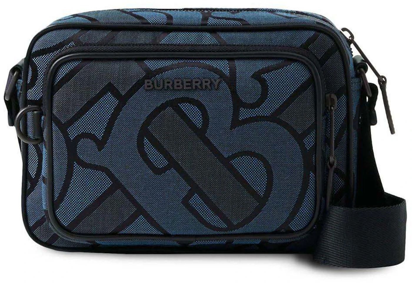 Burberry Monogram Jacquard Crossbody Bag - Black for Men