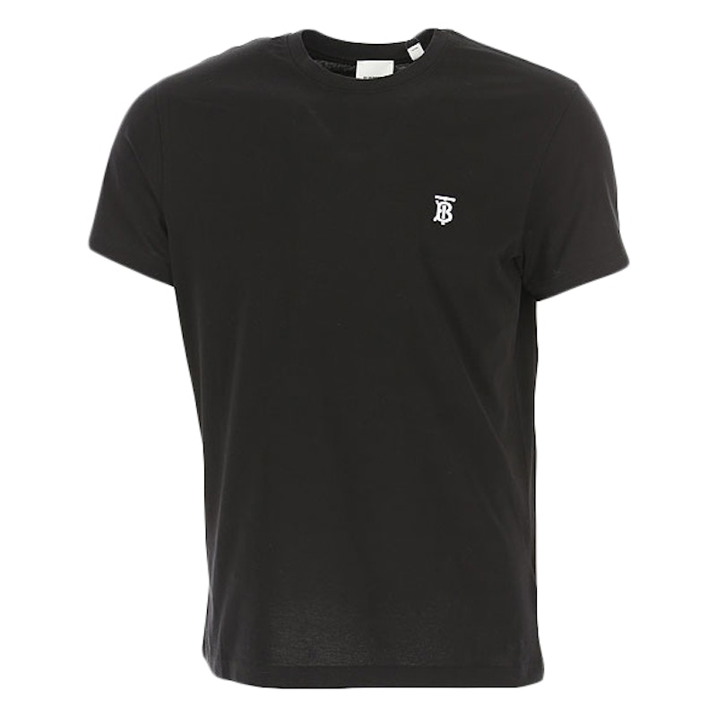 BURBERRY Black embroidered logo T-shirt