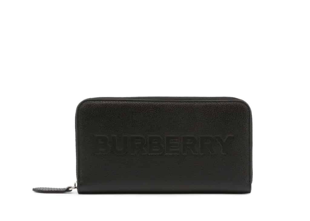 Pre-owned Burberry Porter Leather Flap Continental Long Wallet Black
