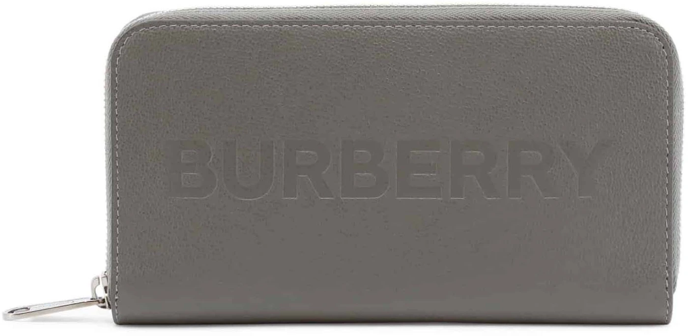 Burberry Porter Leather Flap Continental Long Wallet Grey in Leather ...
