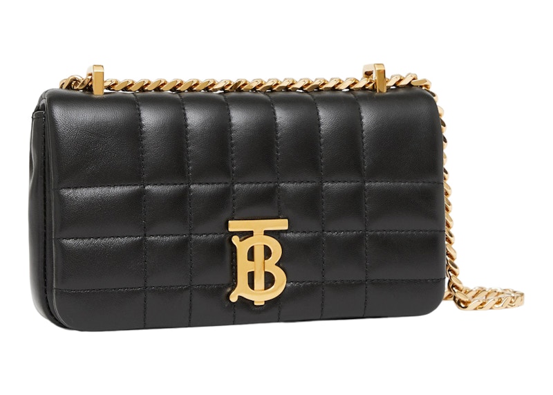 Burberry Quilted Leather Lola Bag Mini Black in Lambskin Leather