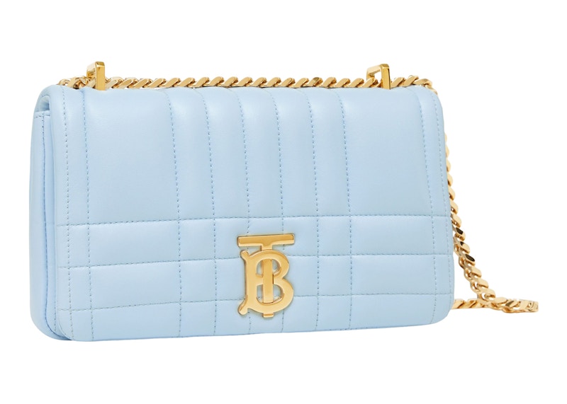 Burberry Quilted Leather Lola Bag Small Pale Blue