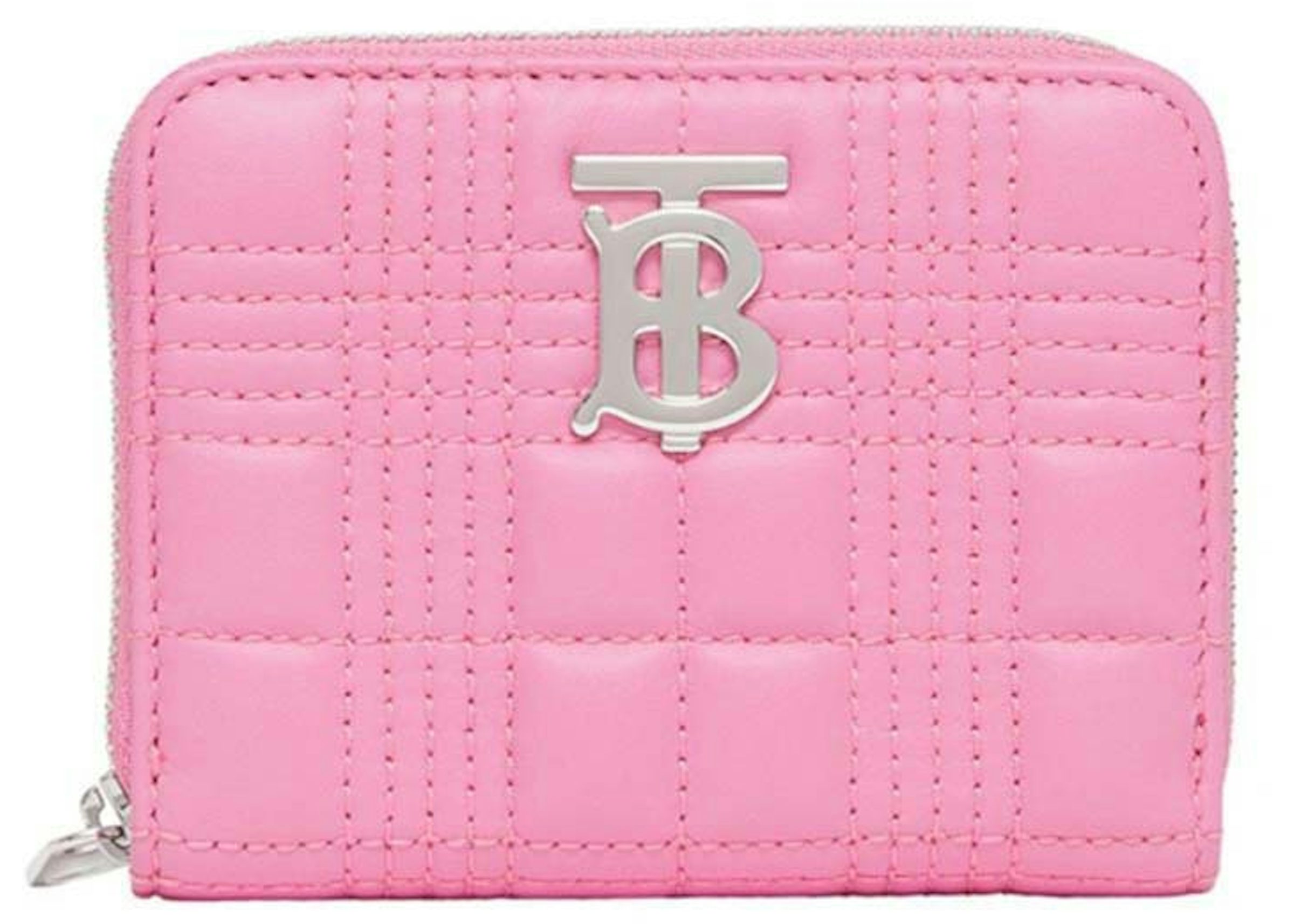 Burberry Quilted Leather Lola Zip-Up Wallet Primrose Pink in Leather with  Silver-tone - US