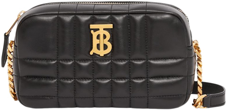 Burberry Quilted Leather Mini Lola Camera Bag Black/Gold-tone in