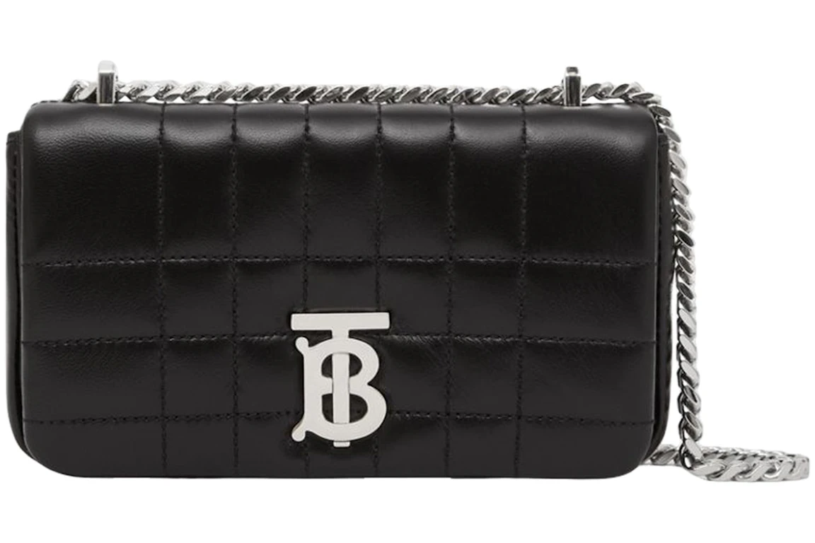 Burberry Quilted Leather Mini Lola Crossbody Bag Black/Silver-tone