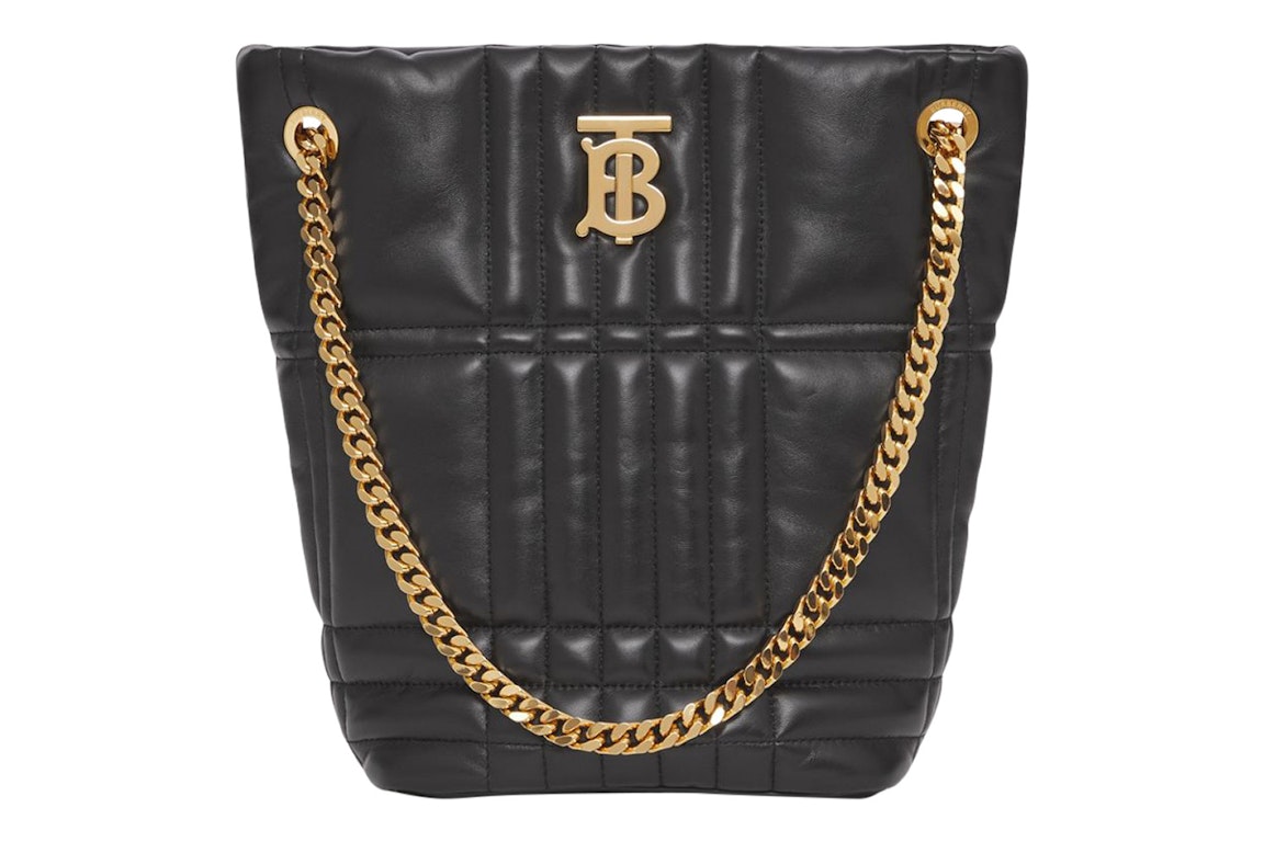Pre-owned Burberry Quilted Leather Small Lola Bucket Bag Black/gold-tone