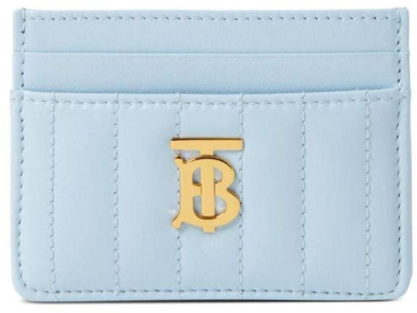 Burberry Quilted Lola Card Holder Blue in Leather with Gold-tone - US