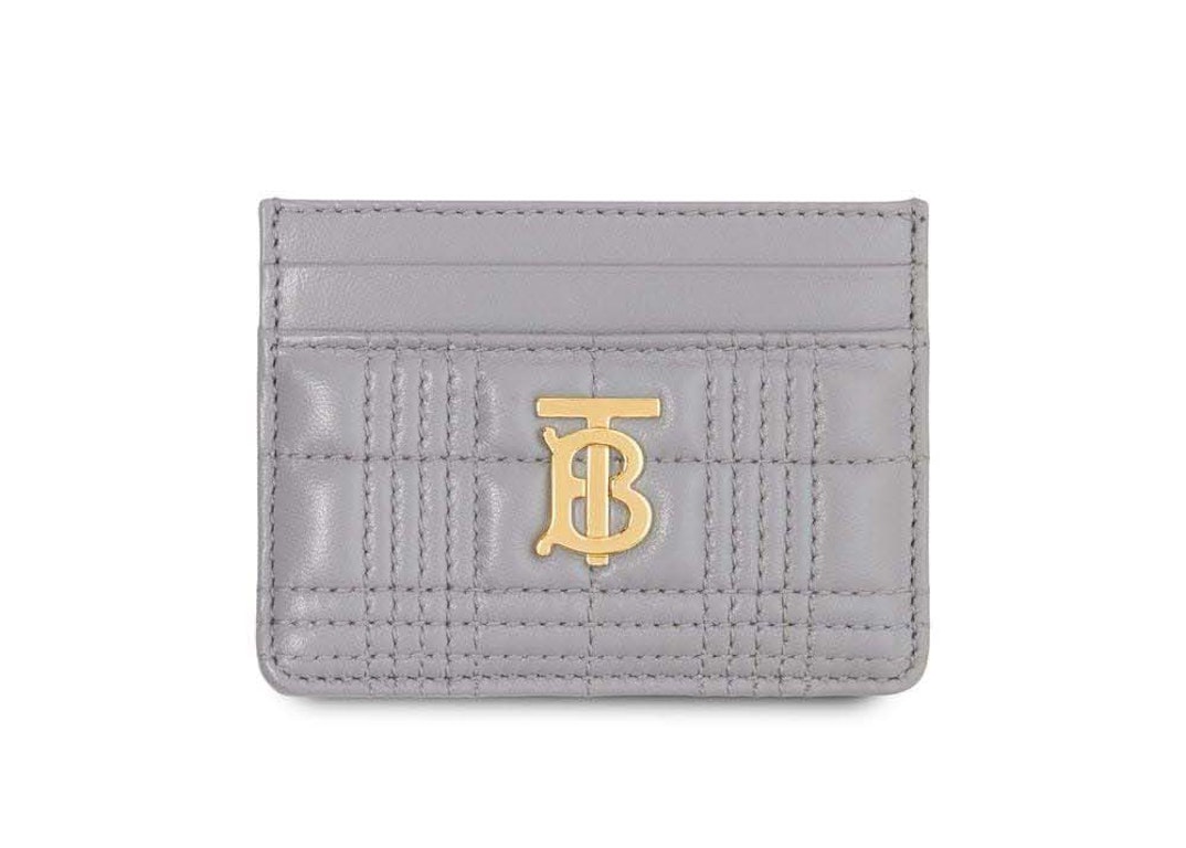 Pre-owned Burberry Quilted Lola Card Holder Grey