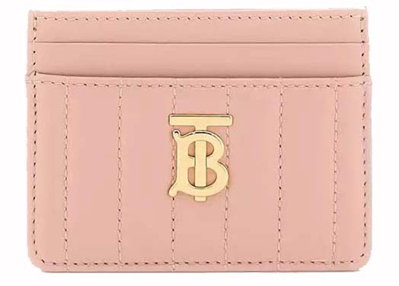 Burberry Quilted Lola Card Holder Pink in Leather with Gold tone US