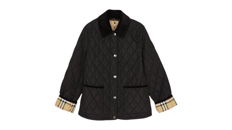 ジャケット Burberry Quilted Nylon Jacket Black Sand 8096917 8096917SS25 Burberry Quilted Nylon Jacket Black/Sand - SS25 - US