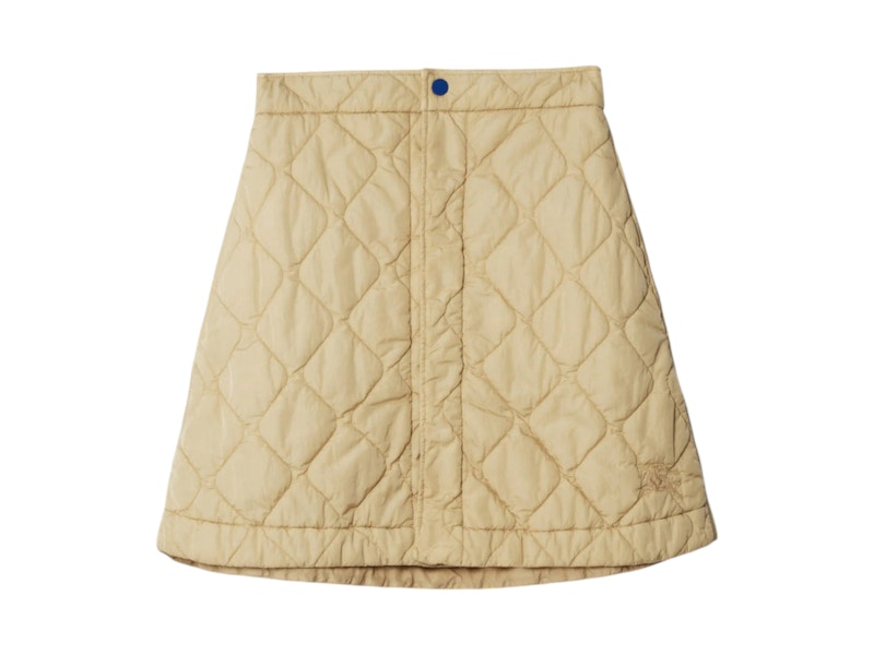 Pre-owned Burberry Women's Quilted Skirt In Chambray Indigo In Blue