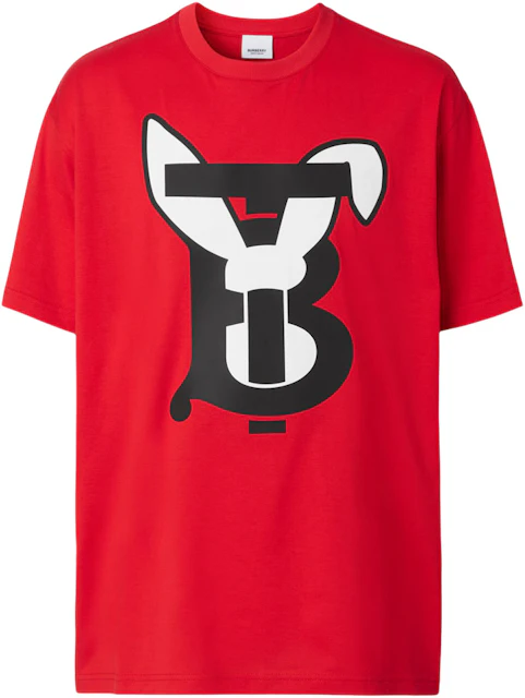 Burberry Rabbit Logo-Print Cotton T-Shirt Red/White/Black - SS23 - US
