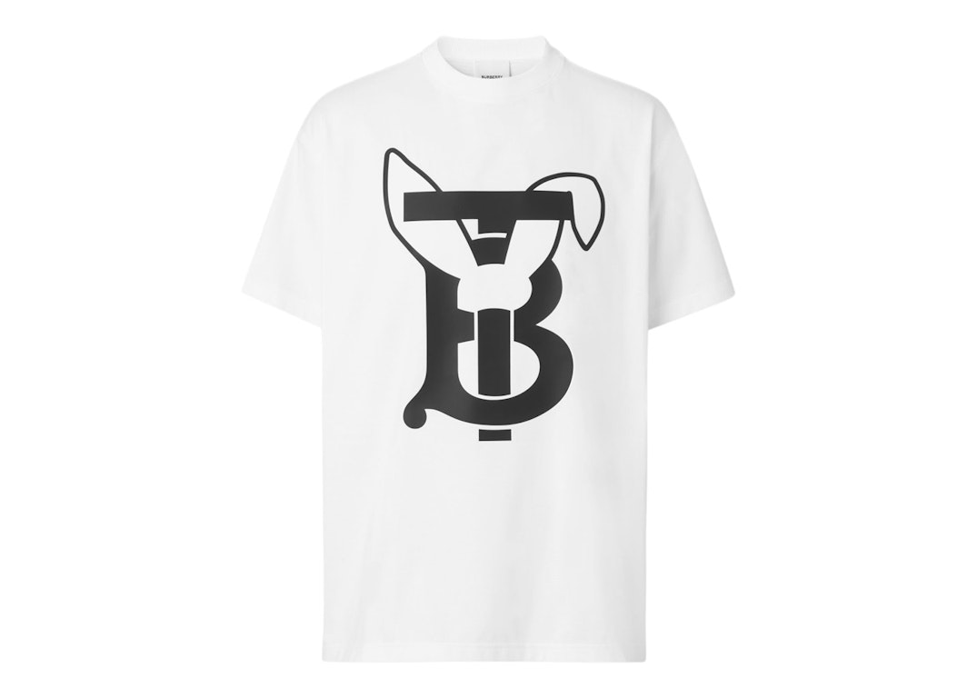 Pre-owned Burberry Rabbit Logo-print Cotton T-shirt White/black