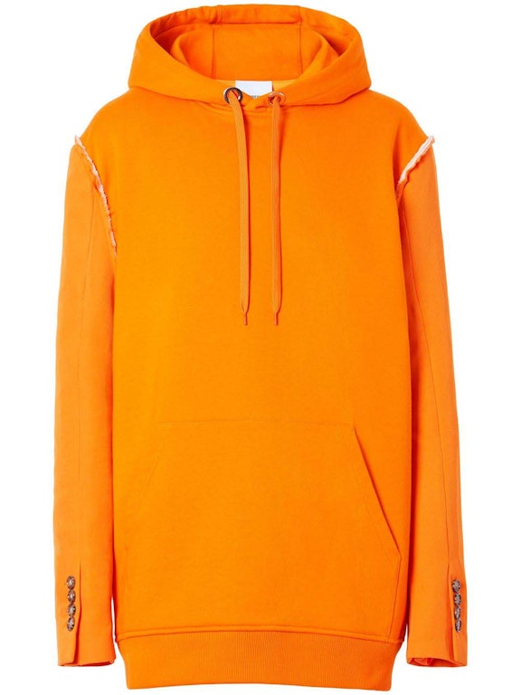 Pre-owned Burberry Reconstructed Panelled Hoodie Orange