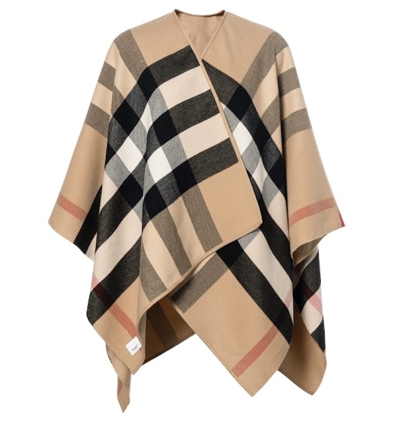Reversible Wool Cape Burberry Mega Check Cape Burberry Women's
