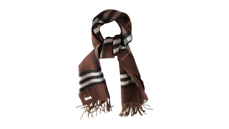 Burberry Reversible Ekd Check Cashmere Scarf Treacle Brown - SS26 - US