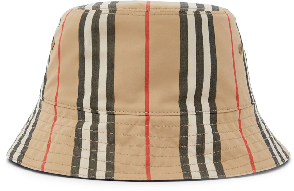 Burberry Reversible Icon Stripe Cotton Bucket Hat Archive Beige - SS22 - US