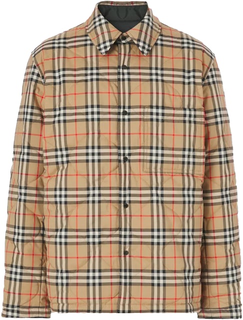 Burberry Reversible Vintage Check Thermoregulated Overshirt Black Archive Beige FW22 -