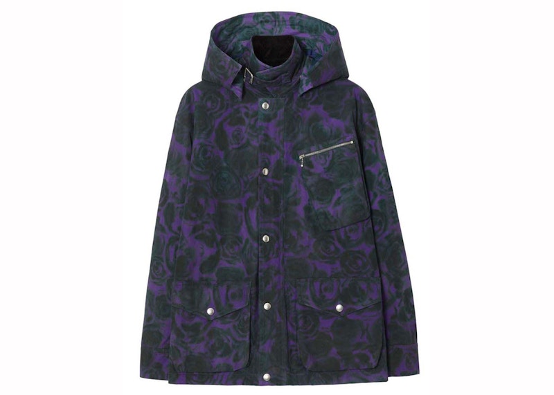 Burberry Rose-Print Cotton Field Jacket Purple/Black Men's - US