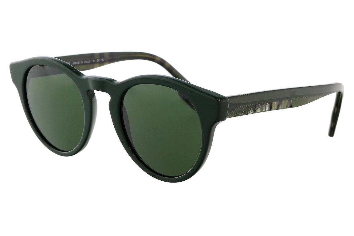 Pre-owned Burberry Round Sunglasses Dark Green (0be4359 39977149 Reid)