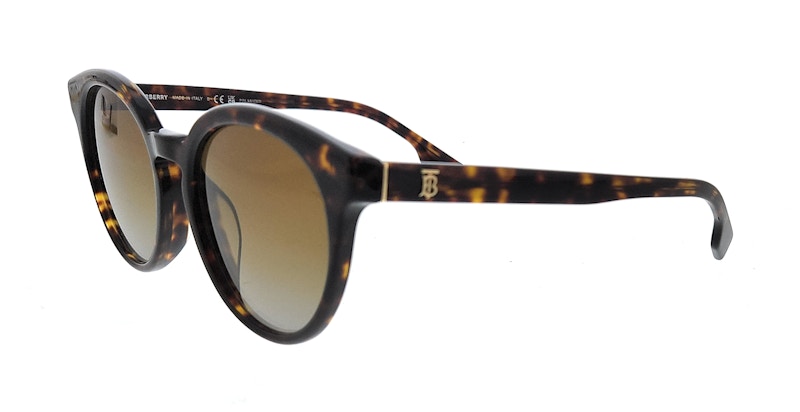 Pre-owned Burberry Women's  Round Sunglasses In Dark Havana (0be4326f 3002t5)