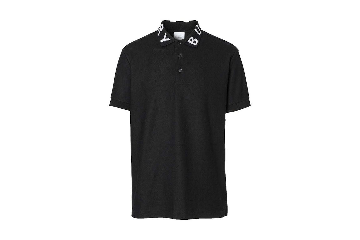 Pre-owned Burberry Ryland Collar Logo Polo Black