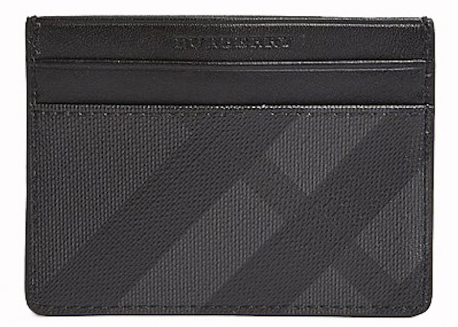 niveau Udvikle Vedligeholdelse Burberry Sandon Card Case London Check Dark Charcoal in Leather