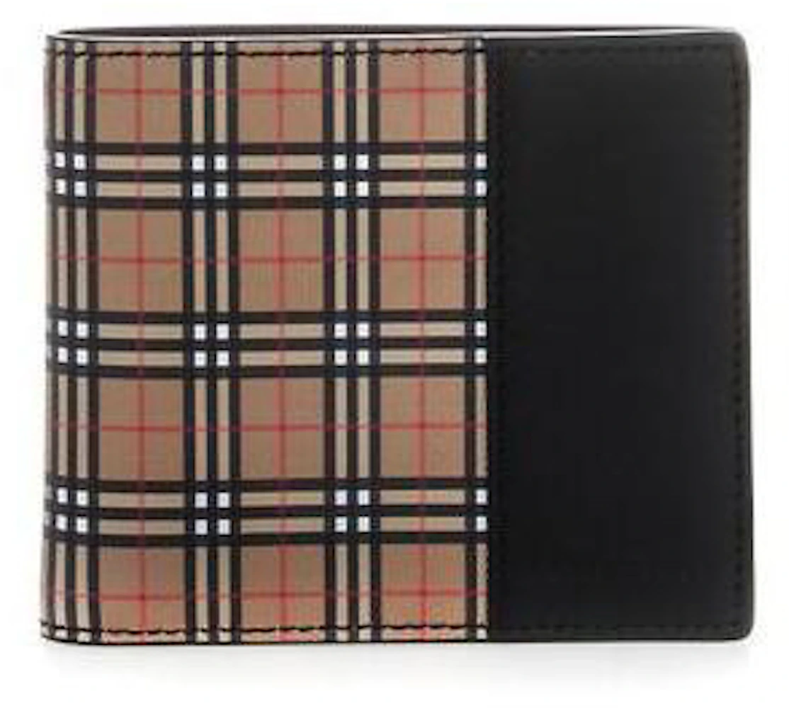 Burberry Scale Wallet Check (4 Card Slot) Small Beige/Black in Leather - US