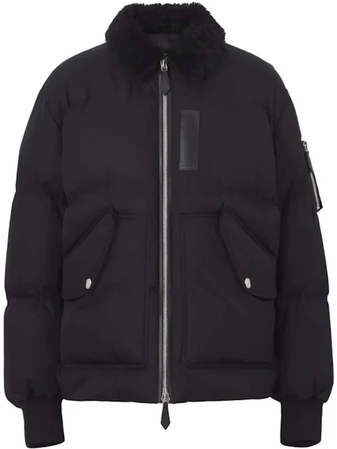 Burberry Shearling Collar Puffer Jacket Black Men's - FW23 - US