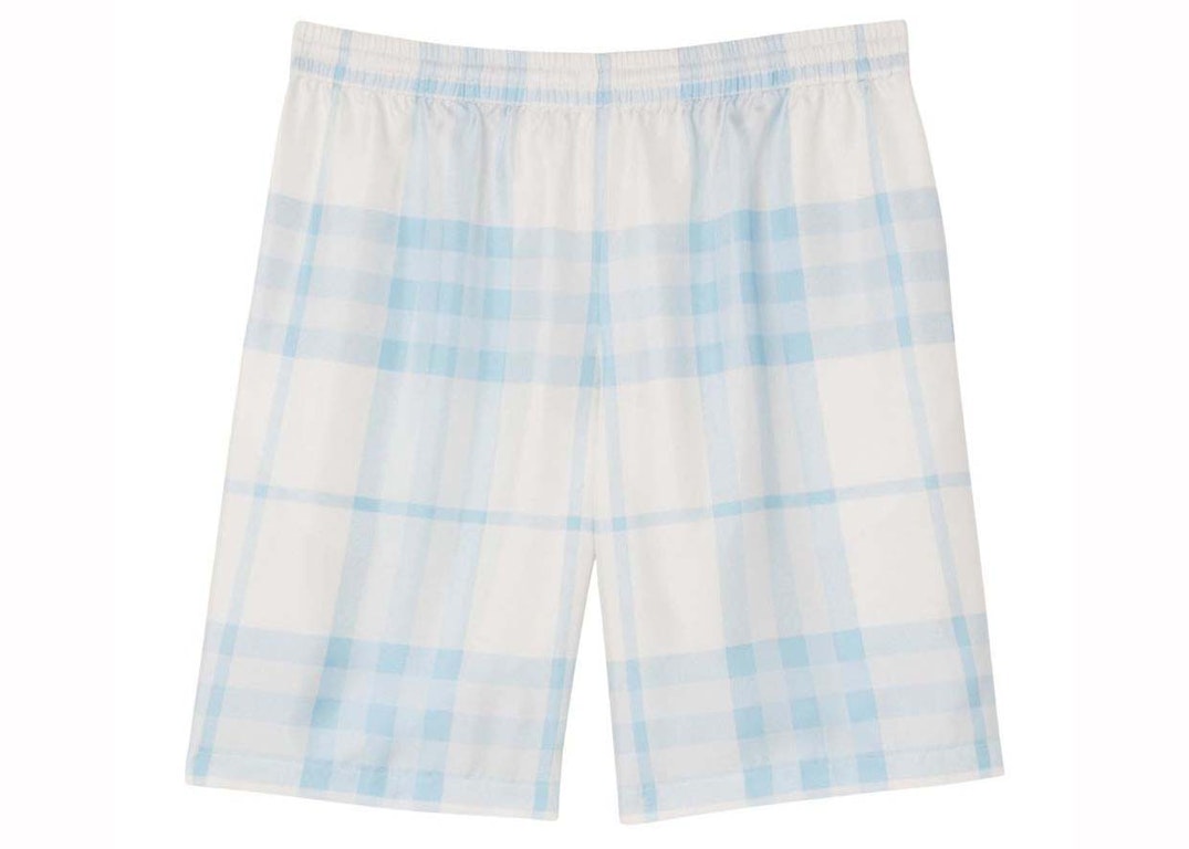 Pre-owned Burberry Silk-twill Check Shorts Blue